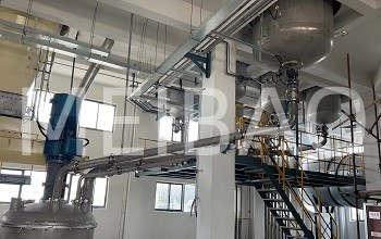 Detergent powder production line under installation