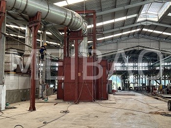High clean hot air furnace under construction
